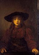 REMBRANDT Harmenszoon van Rijn The Girl in a Picture Frame, painting